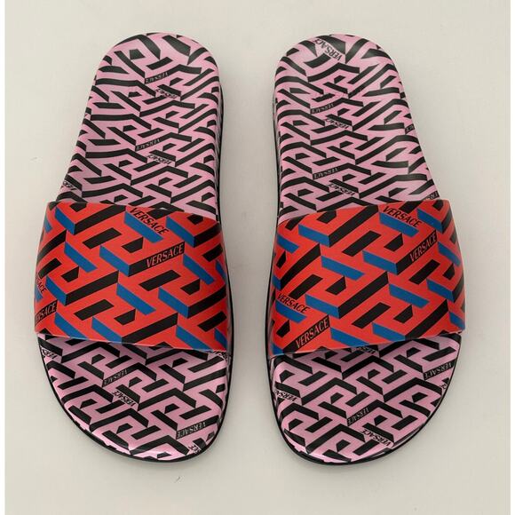 NIB Versace Women's Greca Signature Slides Sandals 9 US (39 Eu) 1004191 Italy - Picture 7 of 14